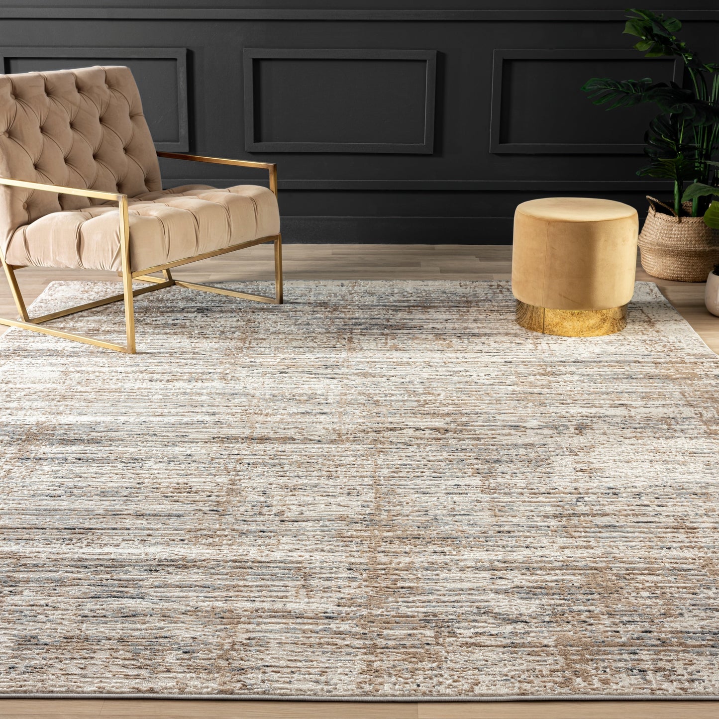 Tappeto Lumina a strisce astratte moderne e contemporanee a pelo lungo e corto