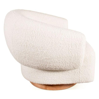 Sedia girevole Luxe Cream Boucle
