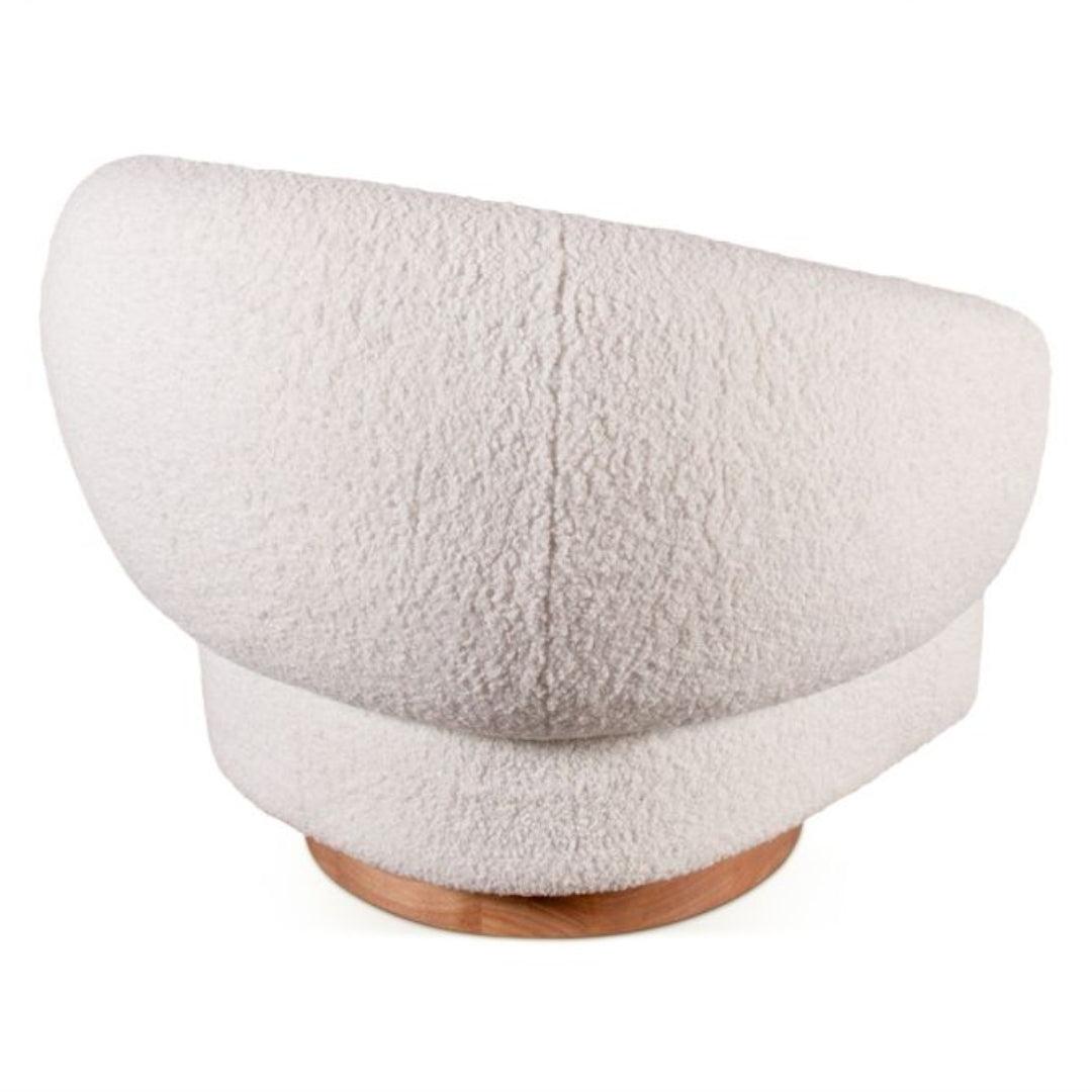 Sedia girevole Luxe Cream Boucle