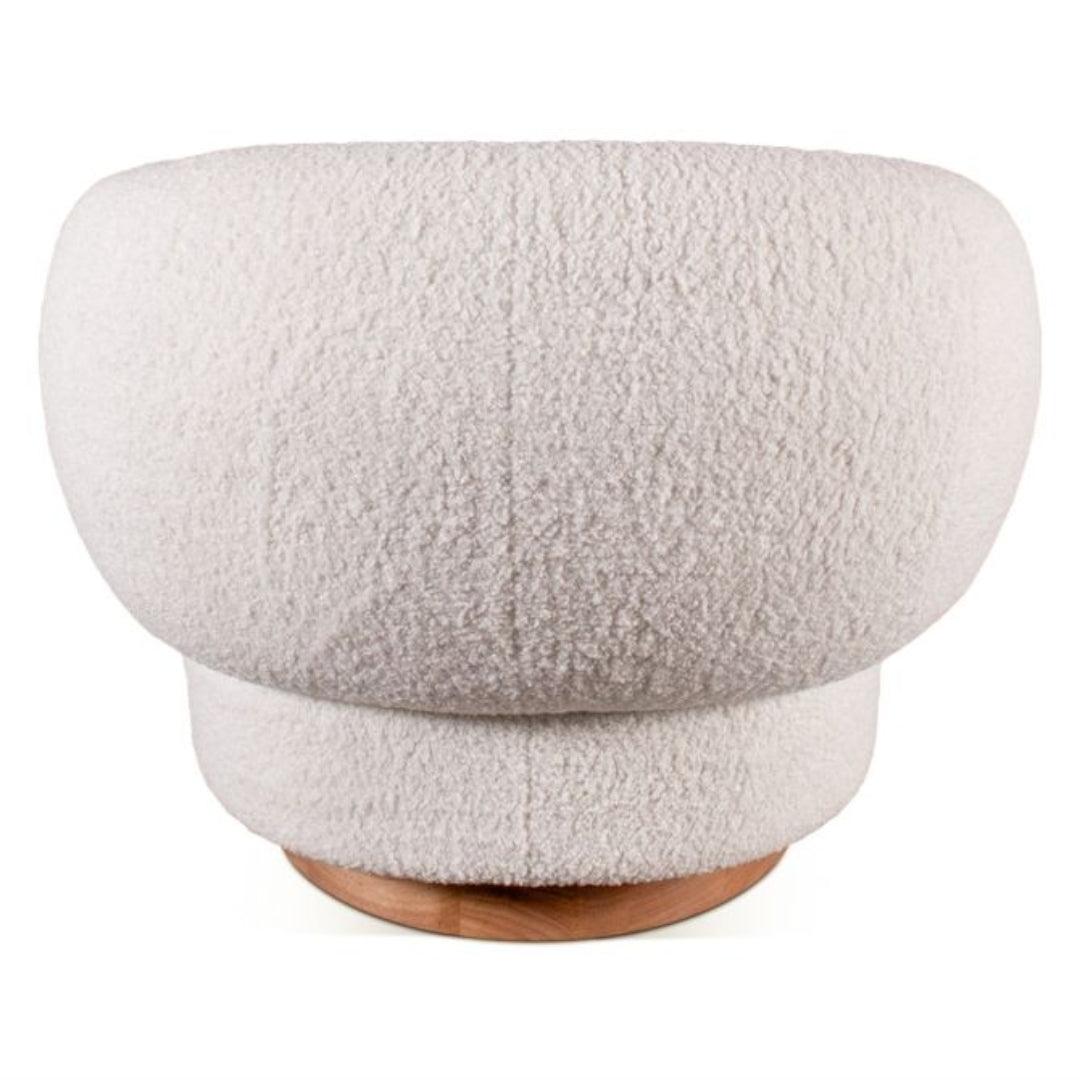 Sedia girevole Luxe Cream Boucle