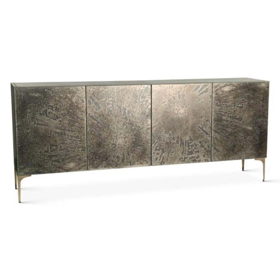 Credenza con porta in ferro con patina del deserto