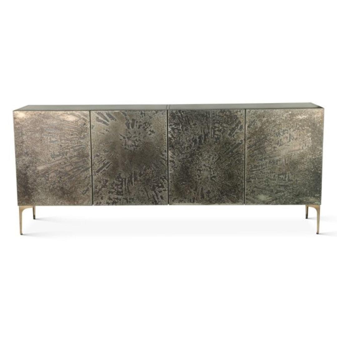 Credenza con porta in ferro con patina del deserto
