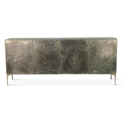 Credenza con porta in ferro con patina del deserto