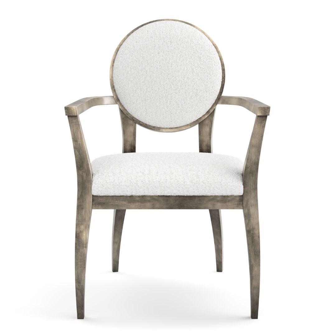 Poltrona da pranzo con schienale rotondo in stile moderno di metà secolo