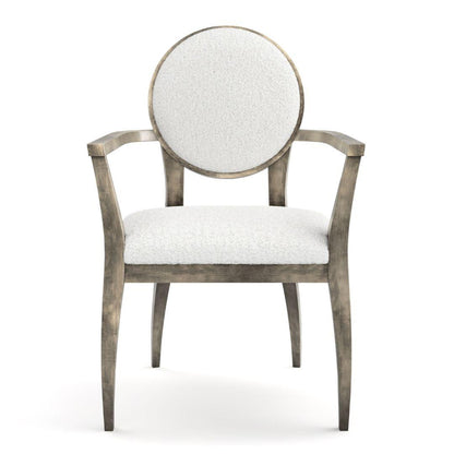 Poltrona da pranzo con schienale rotondo in stile moderno di metà secolo