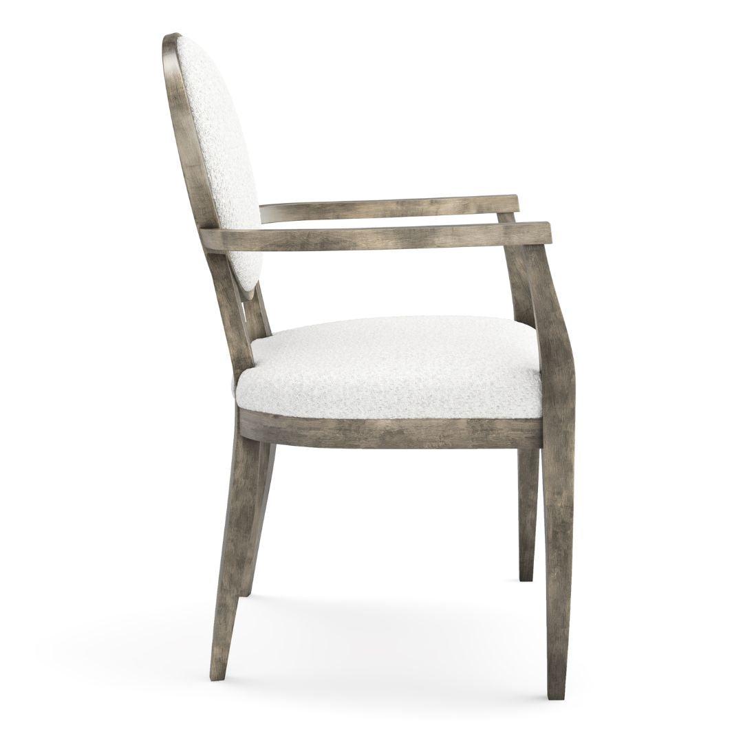 Poltrona da pranzo con schienale rotondo in stile moderno di metà secolo