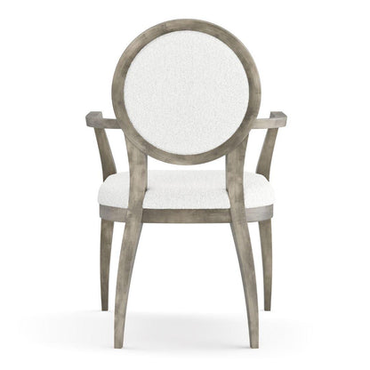 Poltrona da pranzo con schienale rotondo in stile moderno di metà secolo