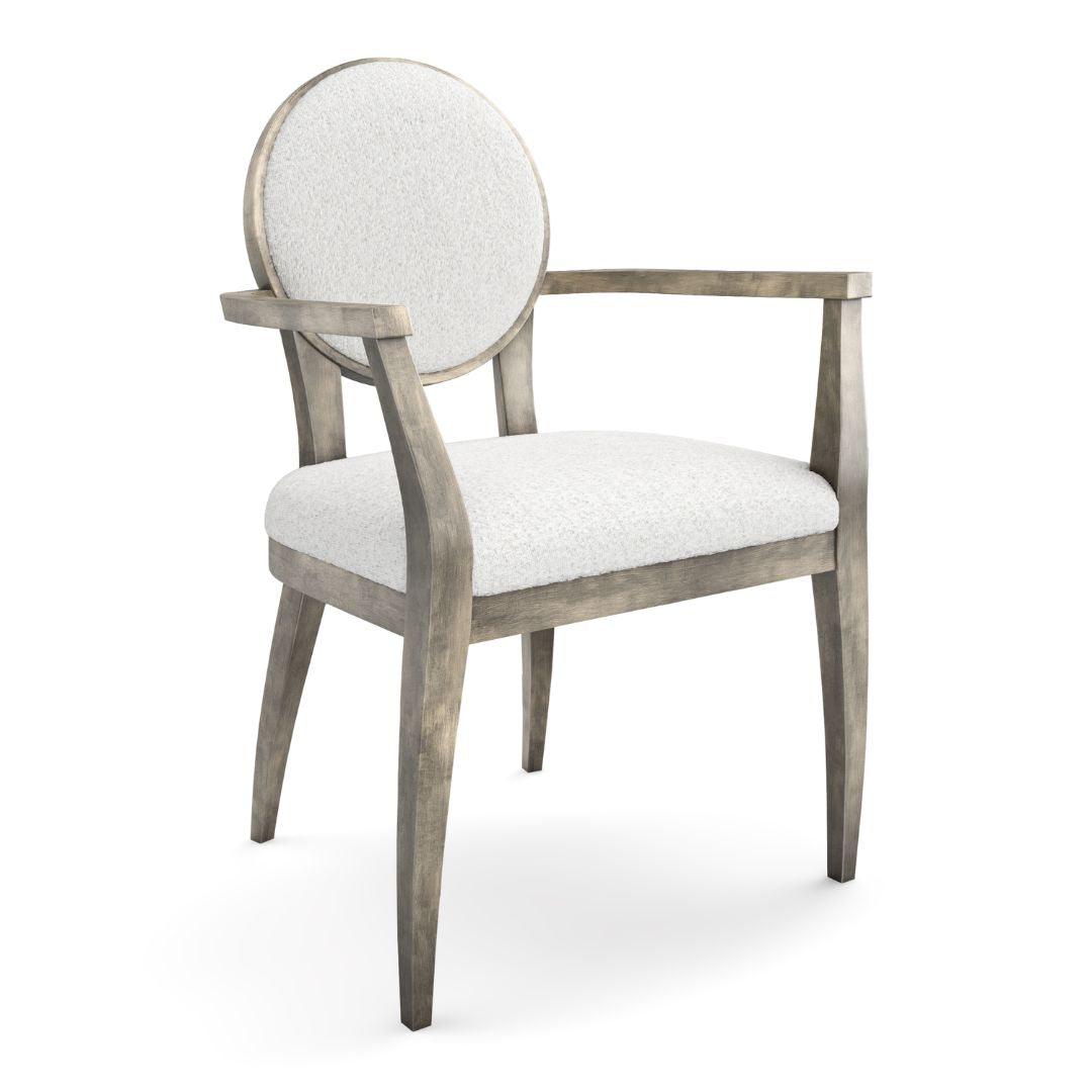 Poltrona da pranzo con schienale rotondo in stile moderno di metà secolo