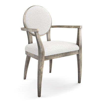 Poltrona da pranzo con schienale rotondo in stile moderno di metà secolo