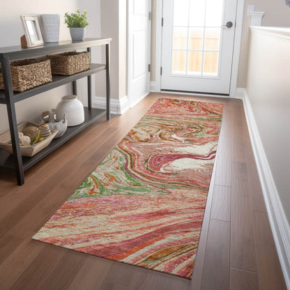 Tappeto Chantille con pennellate astratte, lavabile in lavatrice, per interni ed esterni