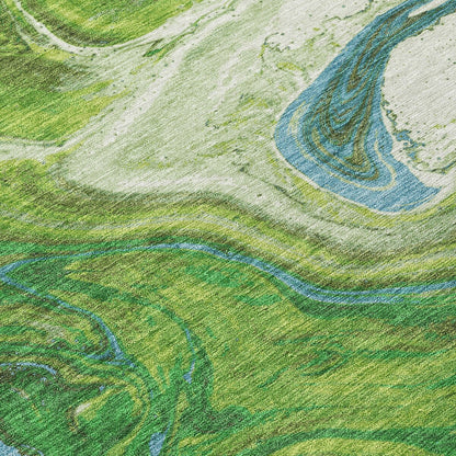 Tappeto Chantille con pennellate astratte, lavabile in lavatrice, per interni ed esterni