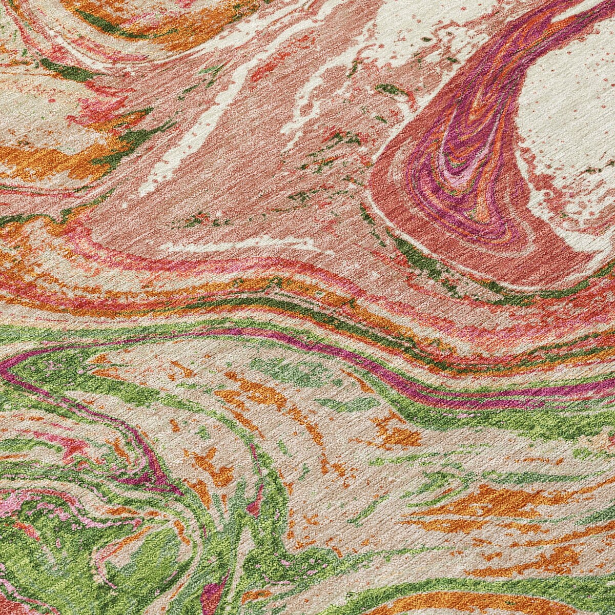 Tappeto Chantille con pennellate astratte, lavabile in lavatrice, per interni ed esterni