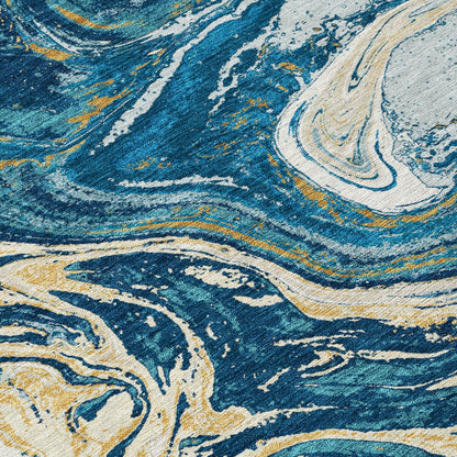 Tappeto Chantille con pennellate astratte, lavabile in lavatrice, per interni ed esterni