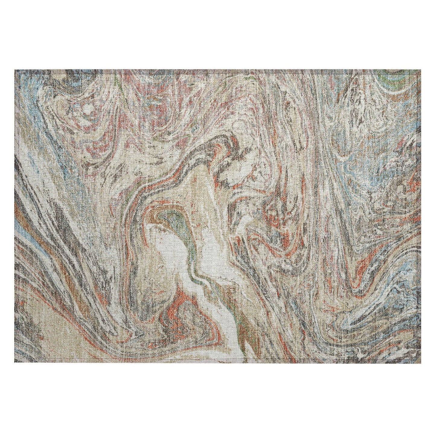 Tappeto Chantille con pennellate astratte, lavabile in lavatrice, per interni ed esterni