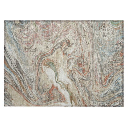 Tappeto Chantille con pennellate astratte, lavabile in lavatrice, per interni ed esterni