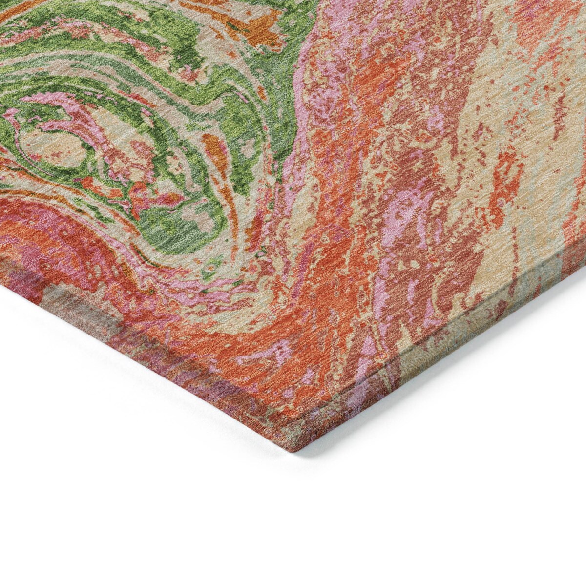 Tappeto Chantille con pennellate astratte, lavabile in lavatrice, per interni ed esterni