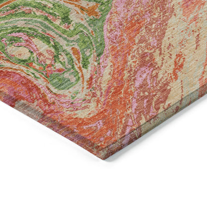 Tappeto Chantille con pennellate astratte, lavabile in lavatrice, per interni ed esterni