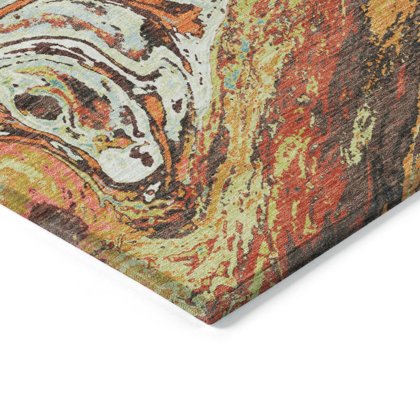 Tappeto Chantille con pennellate astratte, lavabile in lavatrice, per interni ed esterni