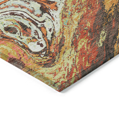 Tappeto Chantille con pennellate astratte, lavabile in lavatrice, per interni ed esterni