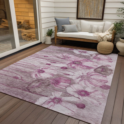 Tappeto moderno Chantille floreale lavabile in lavatrice per interni/esterni