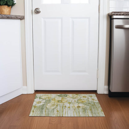 Tappeto moderno Chantille floreale lavabile in lavatrice per interni/esterni