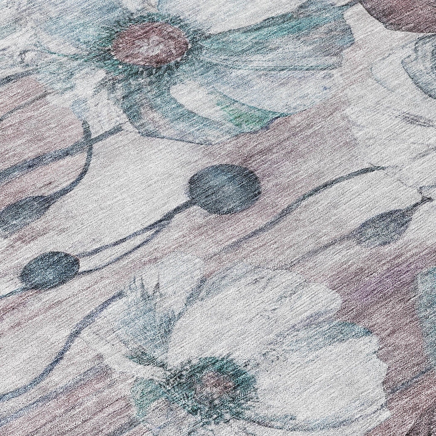 Tappeto moderno Chantille floreale lavabile in lavatrice per interni/esterni