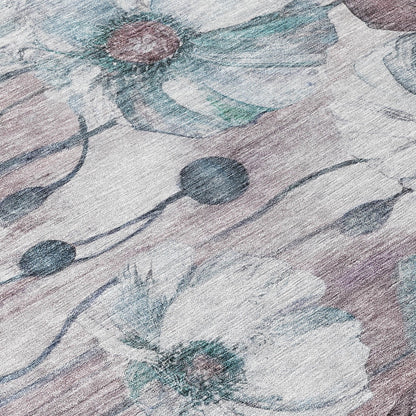 Tappeto moderno Chantille floreale lavabile in lavatrice per interni/esterni