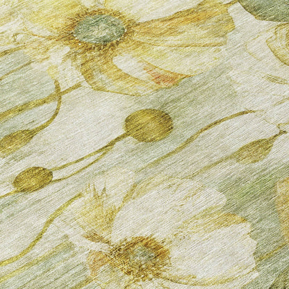 Tappeto moderno Chantille floreale lavabile in lavatrice per interni/esterni