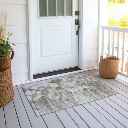 Tappeto moderno Chantille floreale lavabile in lavatrice per interni/esterni