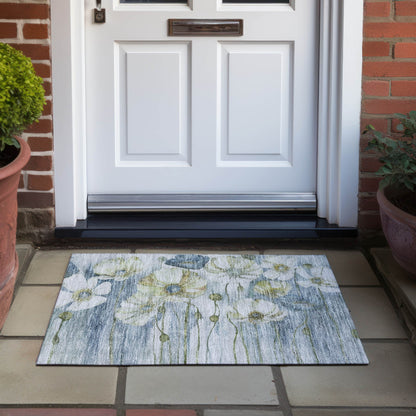 Tappeto moderno Chantille floreale lavabile in lavatrice per interni/esterni