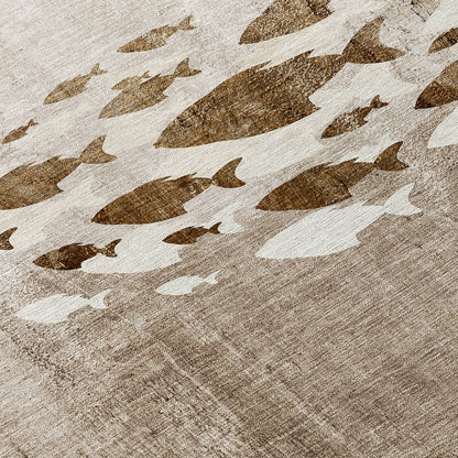 Tappeto Chantille Modern Sea Life lavabile in lavatrice per interni/esterni