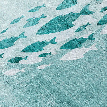 Tappeto Chantille Modern Sea Life lavabile in lavatrice per interni/esterni