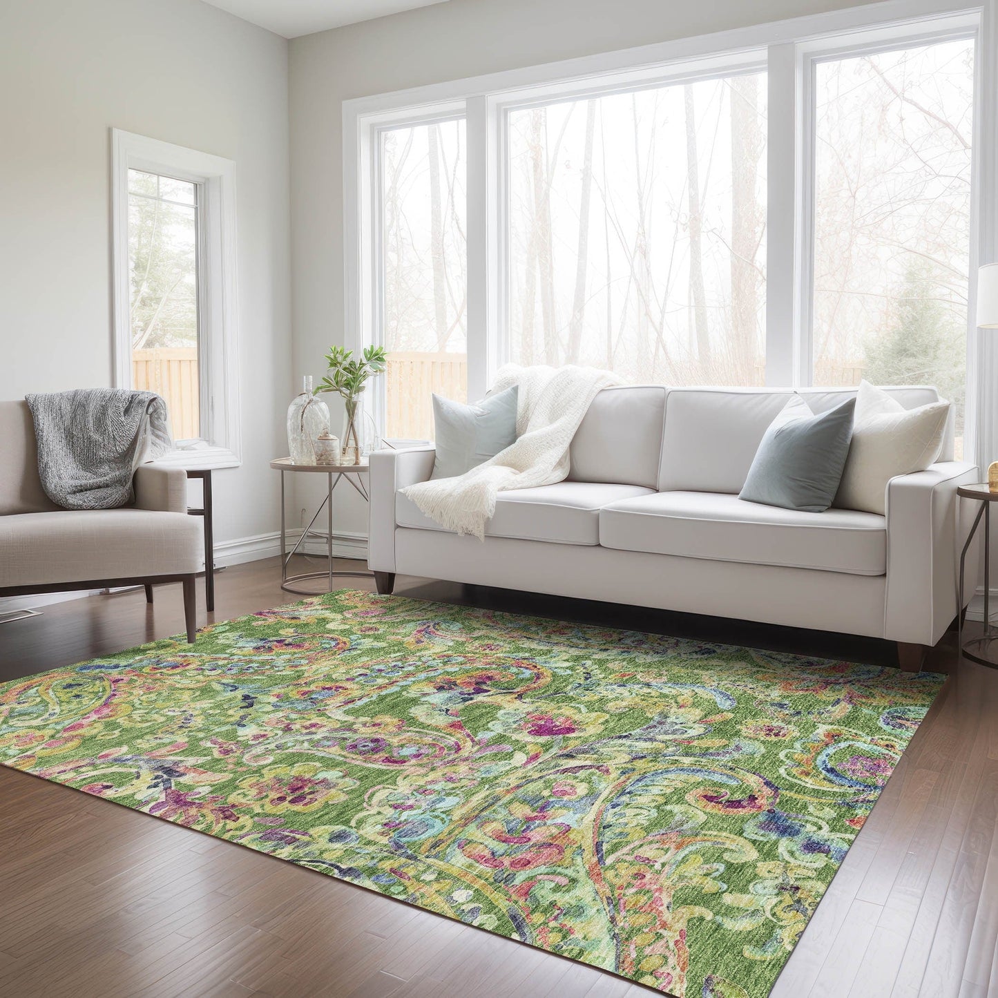 Tappeto Chantille tradizionale a volute, lavabile in lavatrice, per interni ed esterni