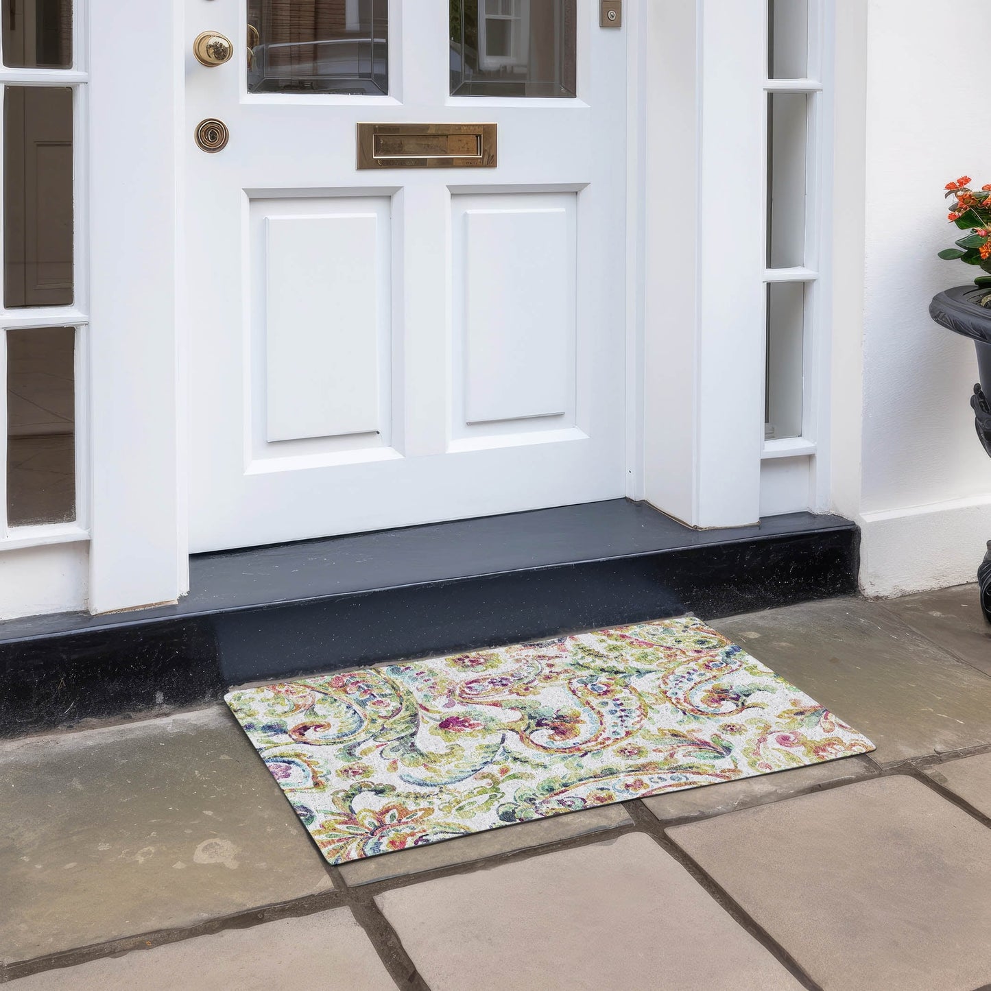 Tappeto Chantille tradizionale a volute, lavabile in lavatrice, per interni ed esterni