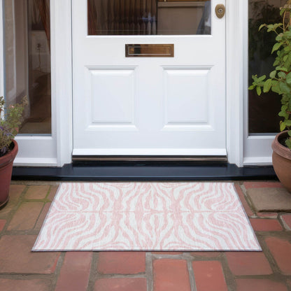 Tappeto Chantille con stampa animalier moderna, lavabile in lavatrice, per interni ed esterni