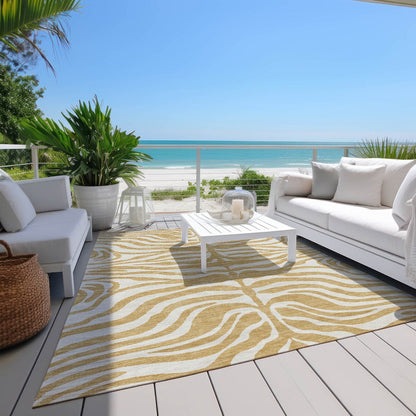 Tappeto Chantille con stampa animalier moderna, lavabile in lavatrice, per interni ed esterni