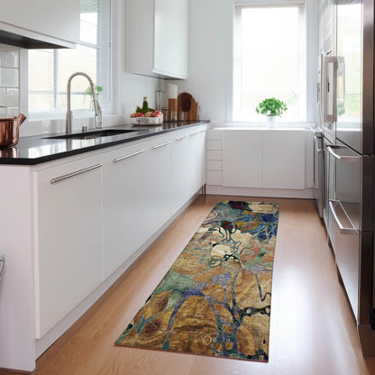 Tappeto Chantille moderno floreale per interni/esterni lavabile in lavatrice