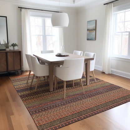 Tappeto Chantille a righe marocchine, lavabile in lavatrice, per interni ed esterni