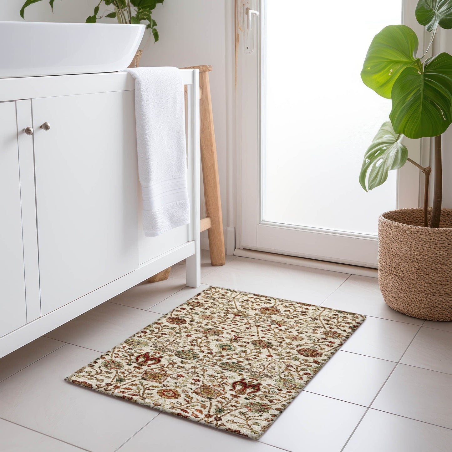 Tappeto Chantille Kashan tradizionale lavabile in lavatrice per interni/esterni