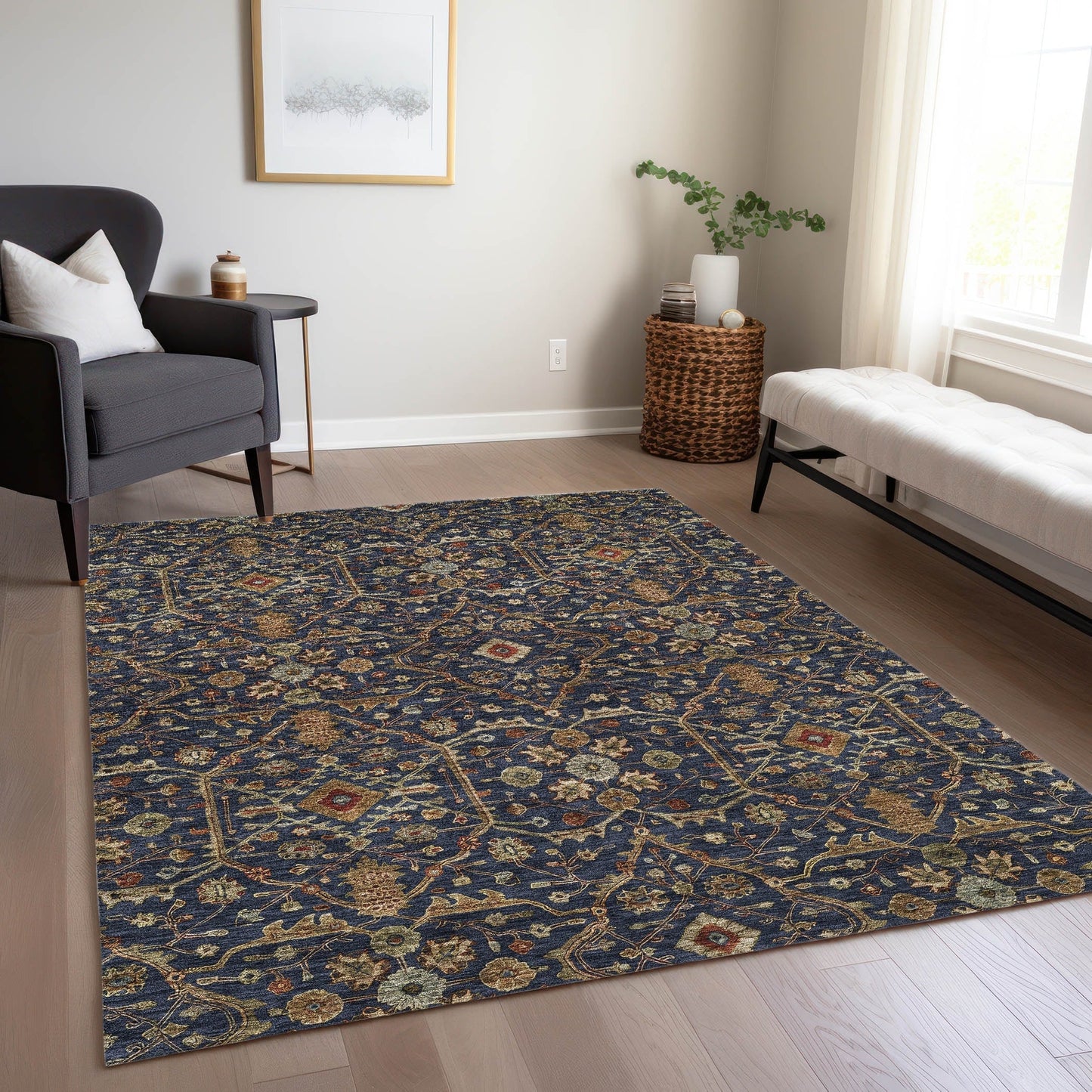 Tappeto persiano tradizionale Chantille lavabile in lavatrice per interni/esterni