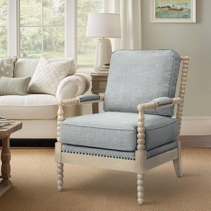 Poltrona Madison Park Donohue con struttura in legno tornito