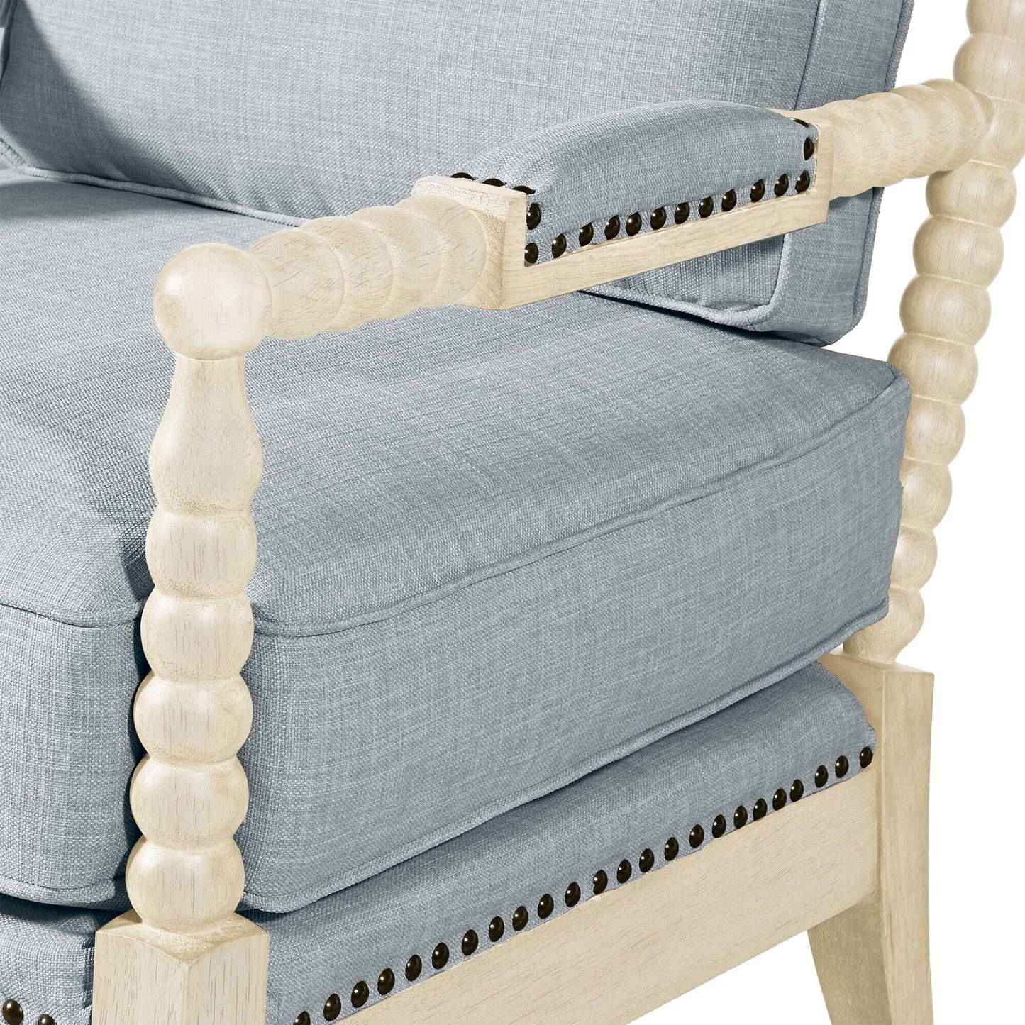 Poltrona Madison Park Donohue con struttura in legno tornito