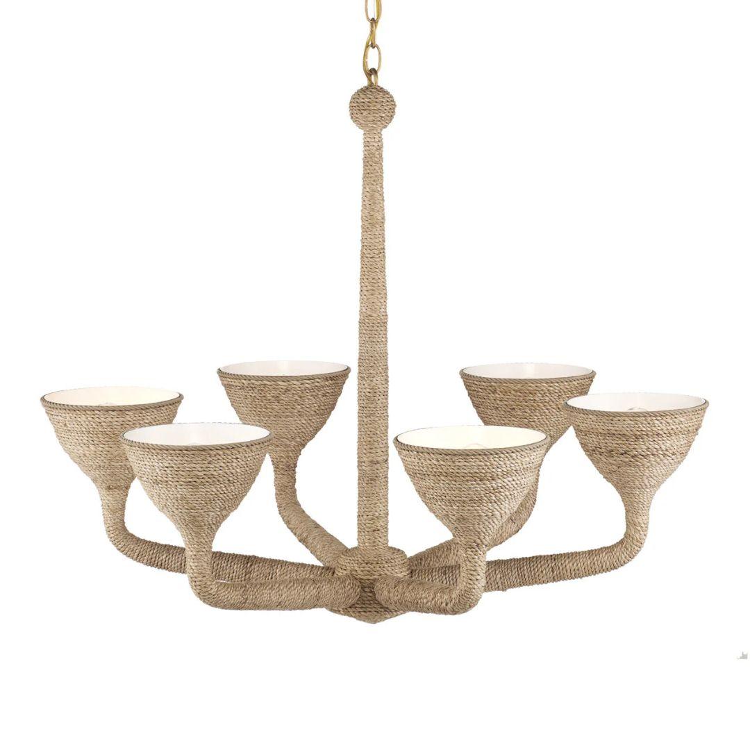 Lampadario con luce naturale in abaca