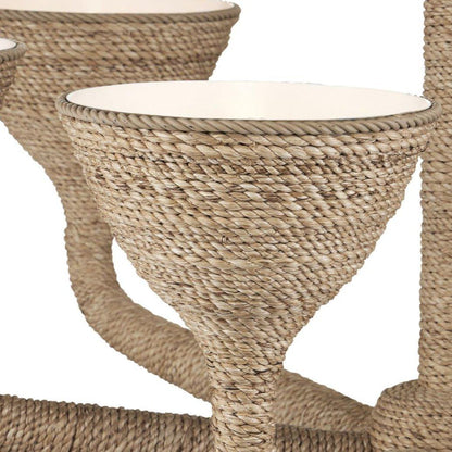 Lampadario con luce naturale in abaca