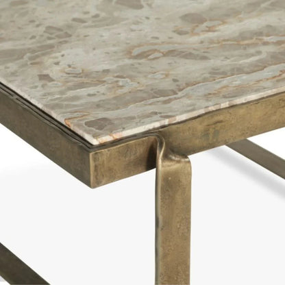 Tavolino da caffè con piano in marmo e ottone Zanadu