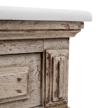 Comodino francese con piano in marmo, circa 1900