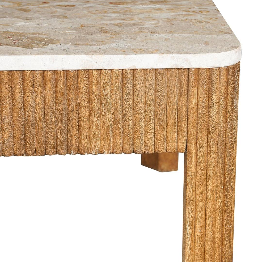 Tavolino da caffè con piano in marmo rigato