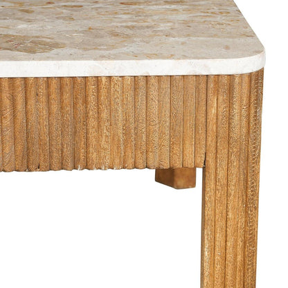 Tavolino da caffè con piano in marmo rigato