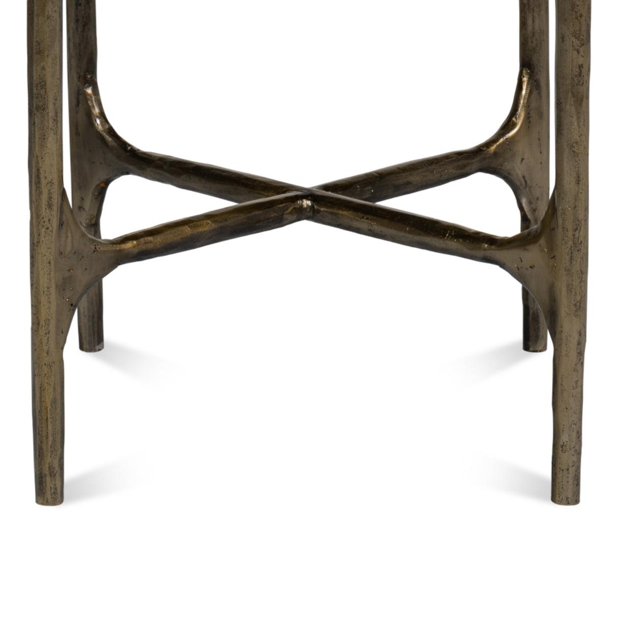 Tavolino decorativo in marmo bianco Martini