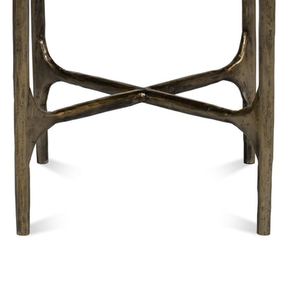 Tavolino decorativo in marmo bianco Martini